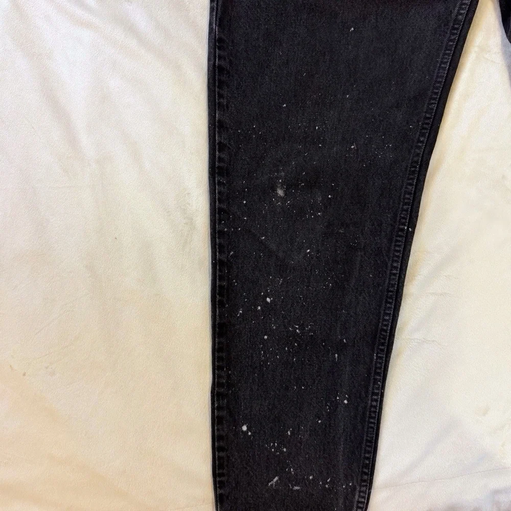 Levi's 550 Jeans Orange Tab 34x30 Black Relaxed Fit Tapered USA Paint Splatter